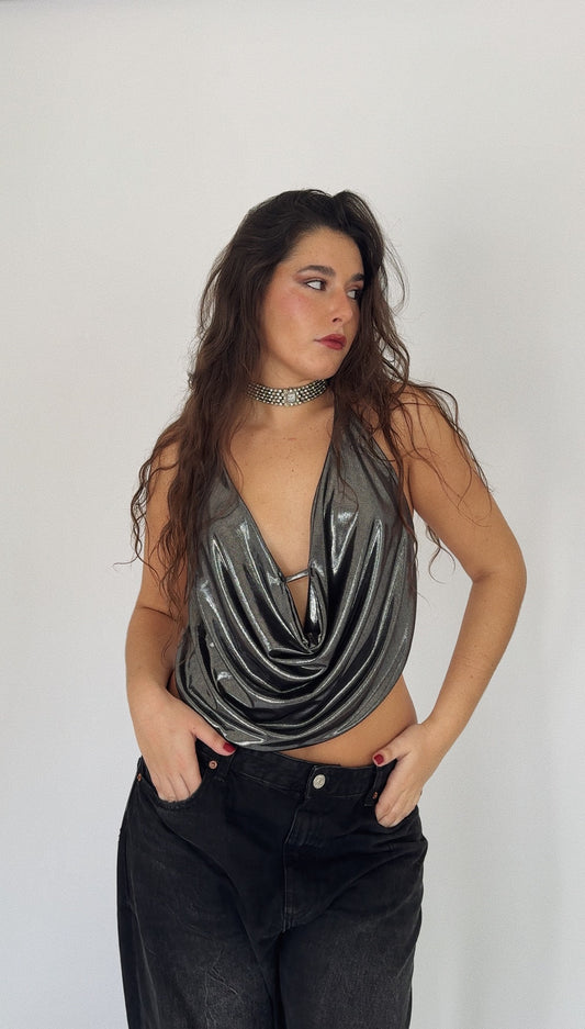 Sabrina Top in Metallic